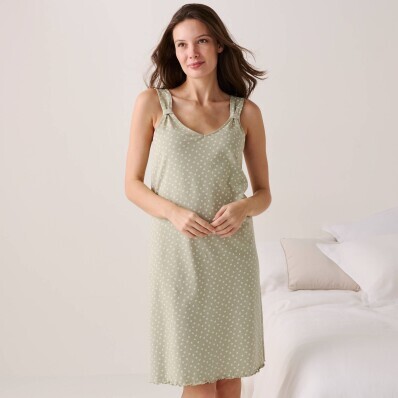 Koszula nocna z minimalistycznym nadrukiem