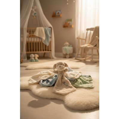 Plyšový usínáček s hračkou s výšivkou