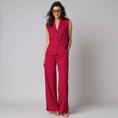 Blejzr bez rukávů, viskóza-len