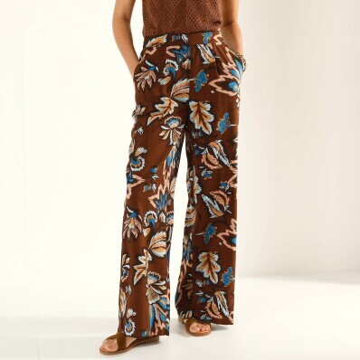 Široké vzdušné kalhoty s XXL potiskem