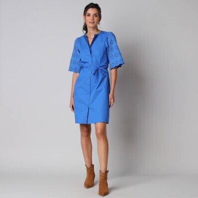 Сукня-сорочка з бавовни та вишивкою мадейра