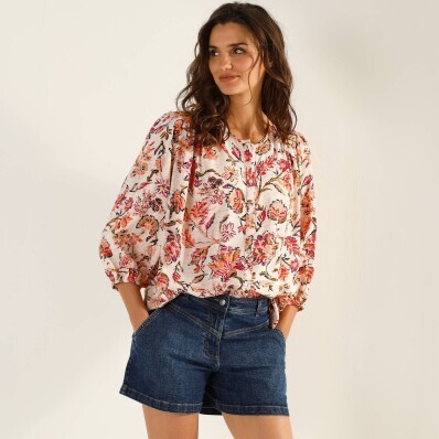 Блузка-сорочка з рукавами 3/4