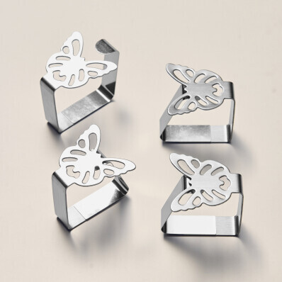 4 klamry do obrusu Motyl