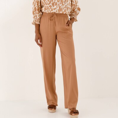 Szerokie spodnie z elast. pasem, jednok.