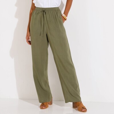 Jednobarevné 7/8 kalhoty s pružným
pasem