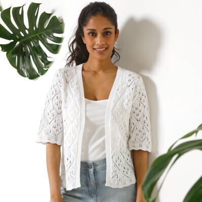 Ažúrový kardigan s 3/4 rukávmi
