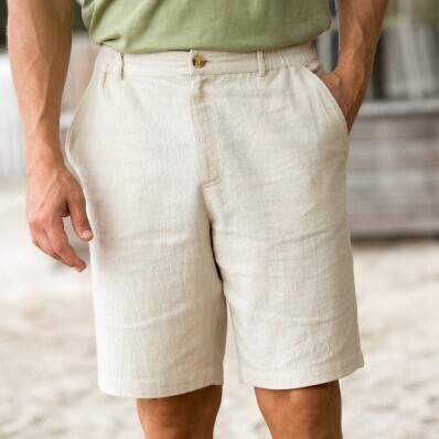 Bermudy zo zmesi bavlny a ľanu