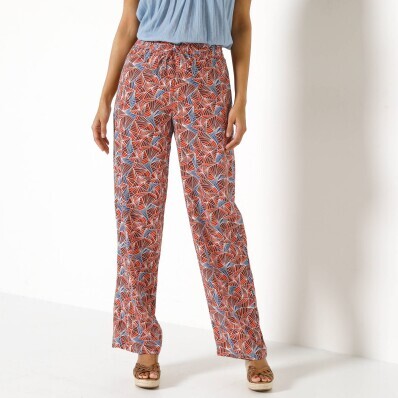 Szerokie spodnie z gumką w pasie i nadrukiem