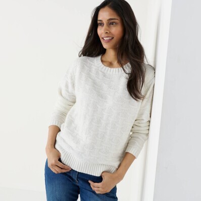 Pulovr se vzorem a příměsí vlny