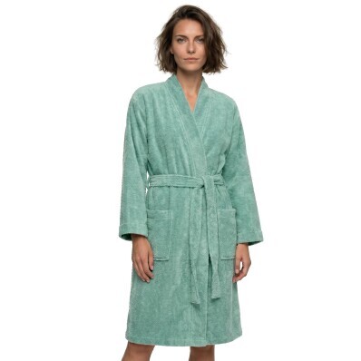 Krátky unisex župan s kimono golierom