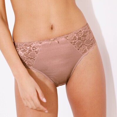 Комплект із 2 класичних трусиків Avila від Confidence Lingerie з атласного трикотажу з мереживом