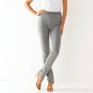 Pantaloni modelatori cu talie elastică și efect de burtă plată