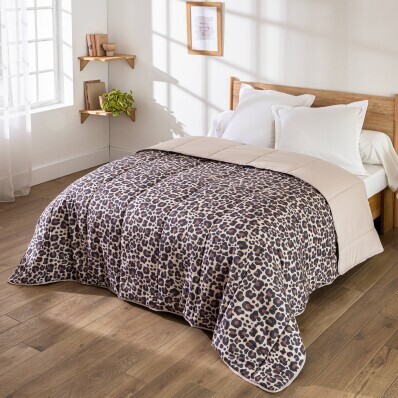 Přikrývka s leopardím motivem, mikrovlákno 400 g/m2
