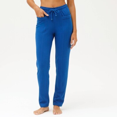 Pantaloni lungi din fleece de culoare uni