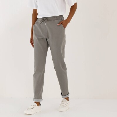 Pantaloni de trening cu talie elastică, din denim