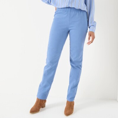 Pantaloni modelatori cu talie elastică și efect de abdomen plat