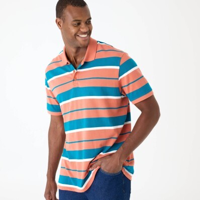 Tricou polo cu mânecă scurtă și dungi