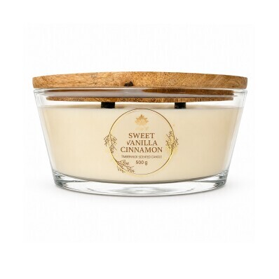 ARÔME Svíčka ve tvaru loďky, Sweet Vanilla Cinnamon, 500 g
