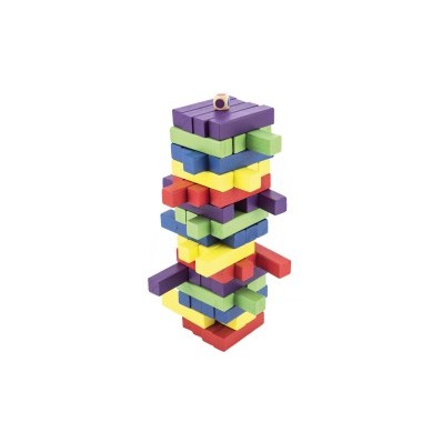 Hra věž dřevěná 60 ks barevných dílků
