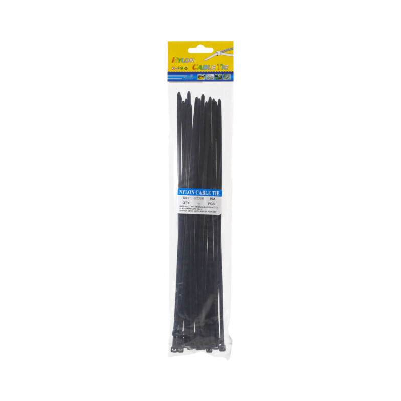Stahovací pásky Black 5*300 30ks (12/bal 480/krt)
