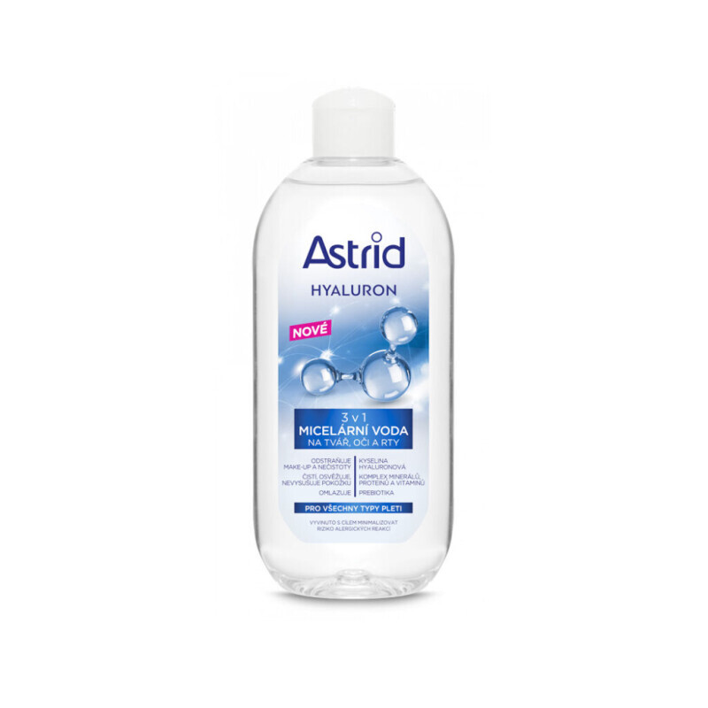 Astrid 400ml Pleť. Čistící Micelární Voda Hyaluron 3V1 (6/krt)