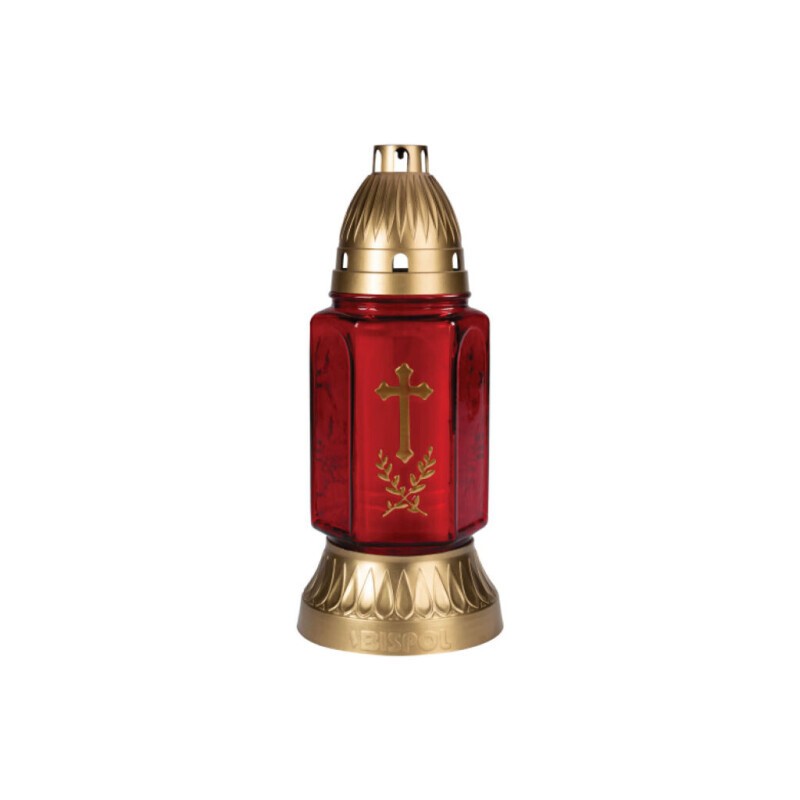 Bispol Svíčka hřbitovní sklo 3005 Red (8/bal)