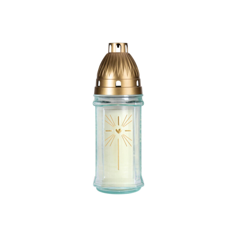 Bispol Svíčka hřbitovní sklo 3004 White (9/bal)