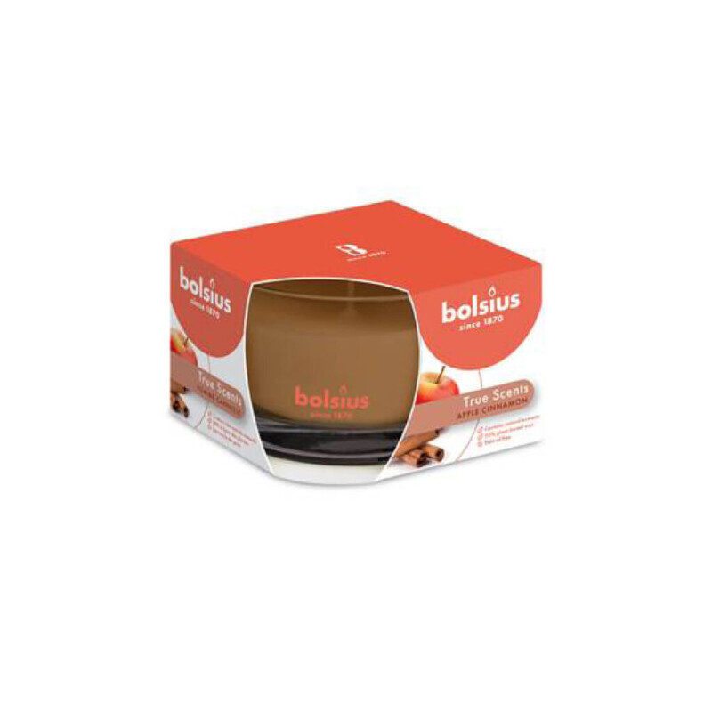 Bolsius Svíčka ve skle 63/90mm True Scents Apple Cinnamon (6/krt)
