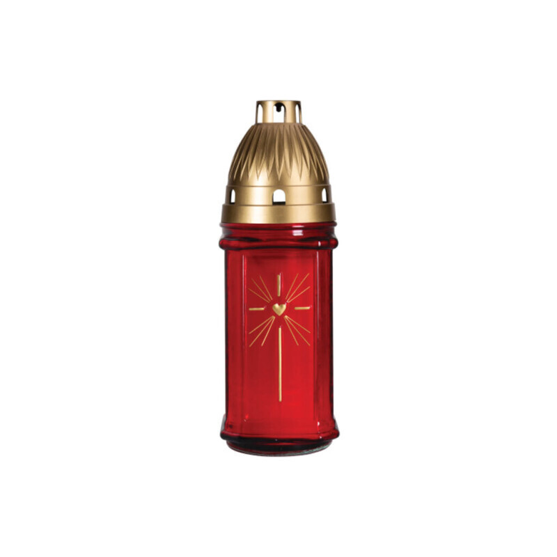 Bispol Svíčka hřbitovní sklo 3004 Red (9/bal)