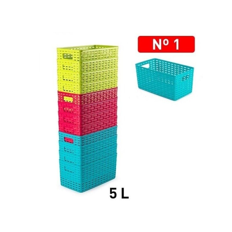 P.Forte Košík plast Rattan 5l Color (12/bal)