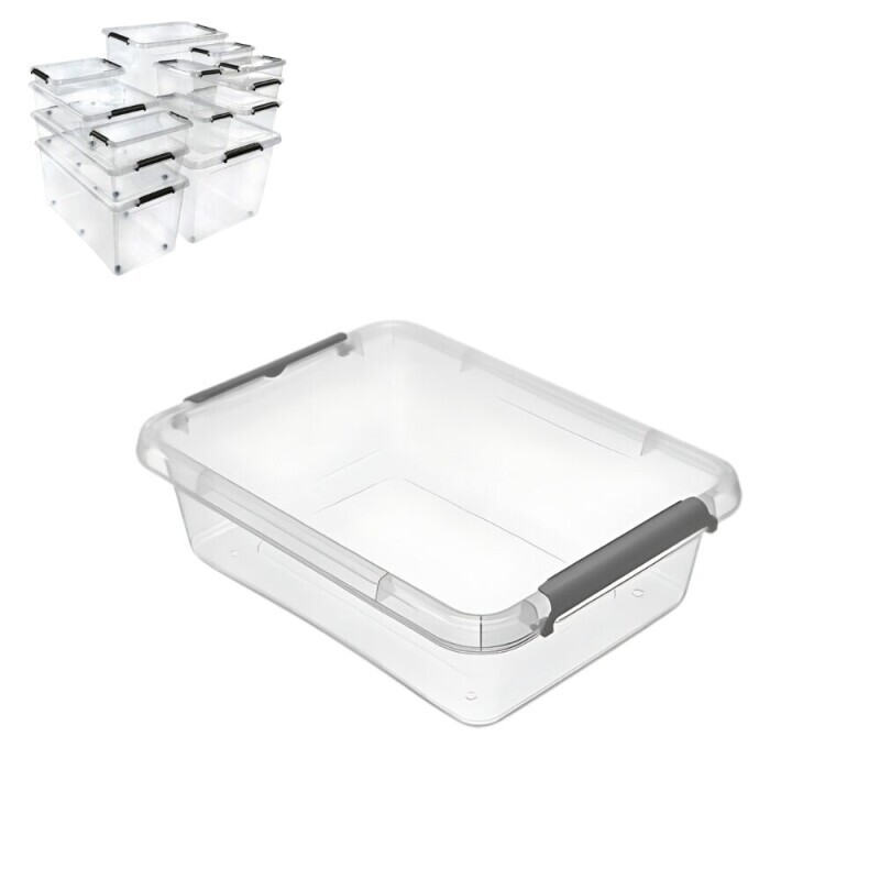 Úložný box+víkem průhl. 6,5L(5/krt)