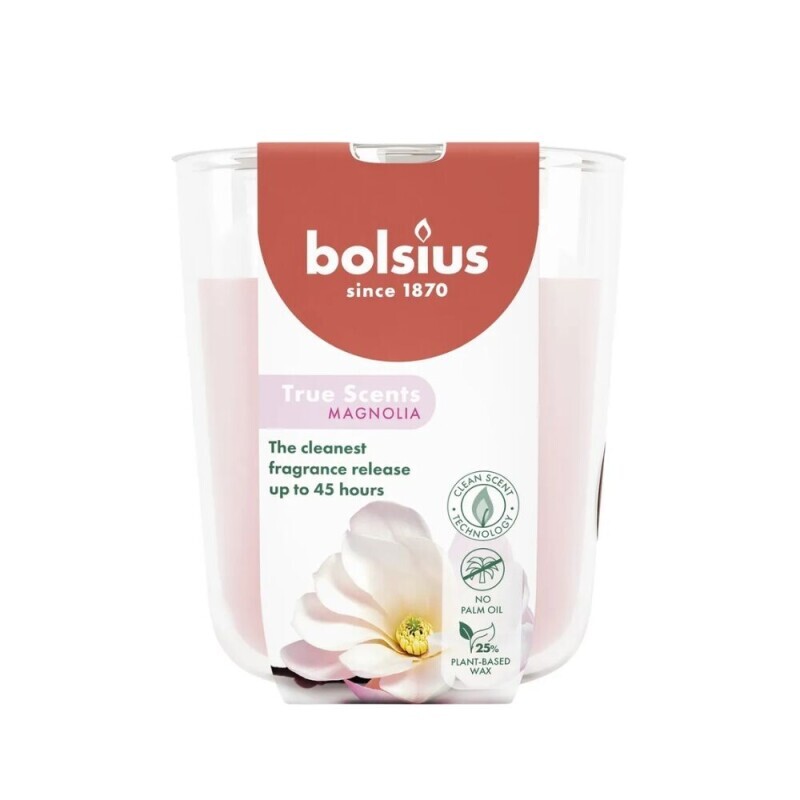 Bolsius Svíčka ve skle 97/85mm True Scents Magnolia (4/krt)