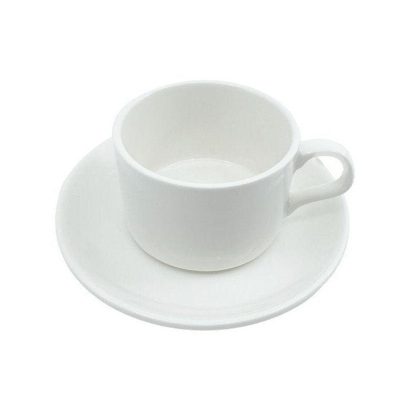 Hrnek keramika s podšálkem 180ml White (6/bal 48/krt)