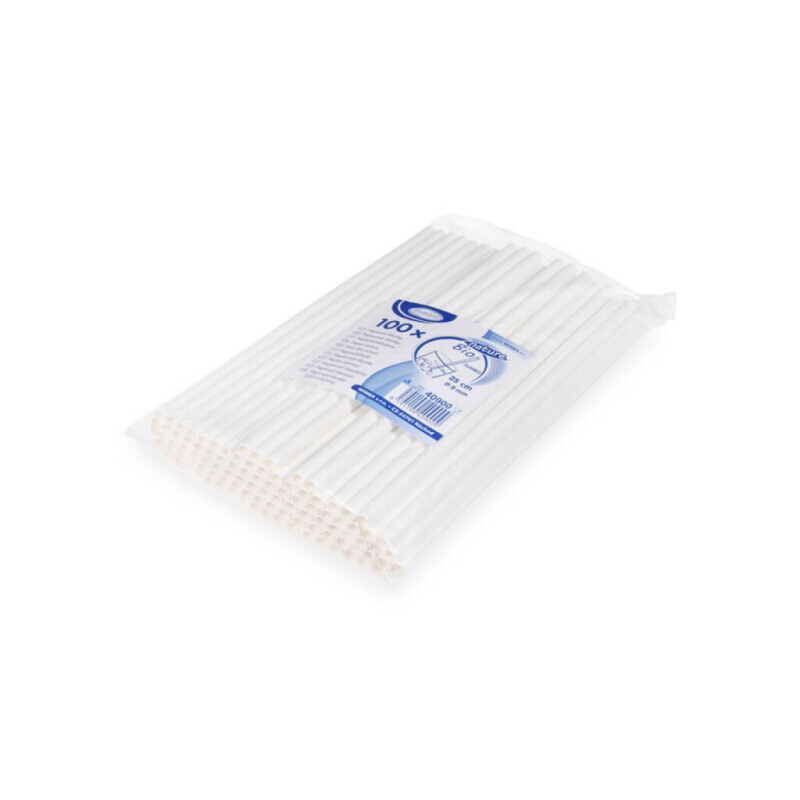 Slámky papír. 0,8*20cm Jumbo 20ks (200/krt)
