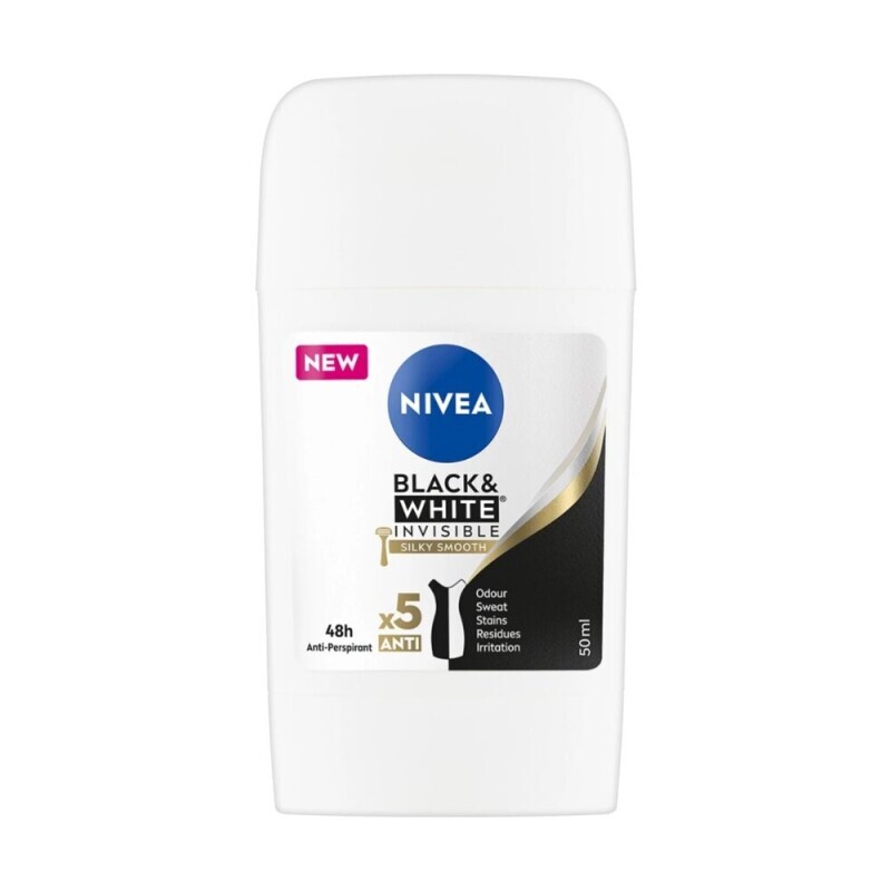 Nivea 50ml Stick B&W Silky Smooth (15/krt)