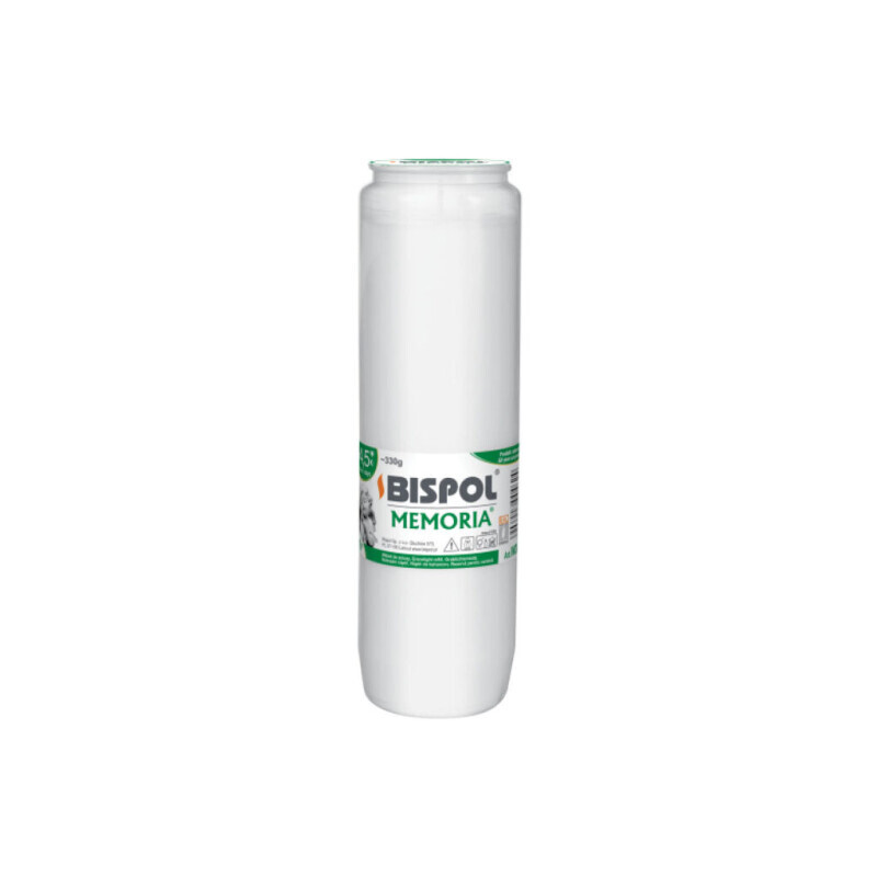 Bispol Svíčka hřbitovní olejová Memoria 4,5dni/330g White (24/krt)