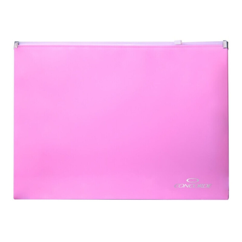 Concorde Spisové desky A4 se zipem pastel růžová (12/bal 360/krt)