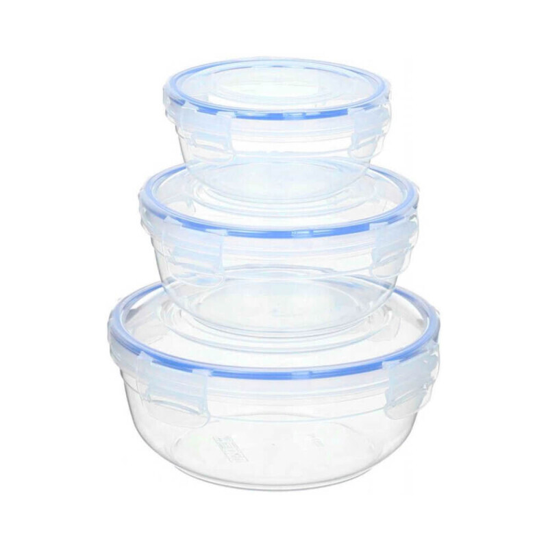 Dunya Dóza plast L&F kulatá Color set 3ks 400/800/1350ml (12/krt)