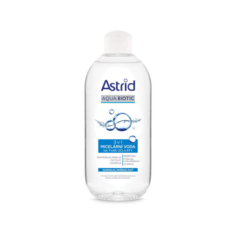 Astrid 400ml Pleť. Čistící Micelární Voda Aqua Biotic 3V1 (6/krt)