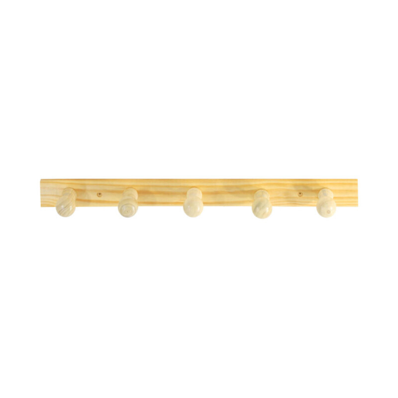 Věšák nástěnný dřev. 5Háčků [55*4.8cm] (6/bal 72/krt)