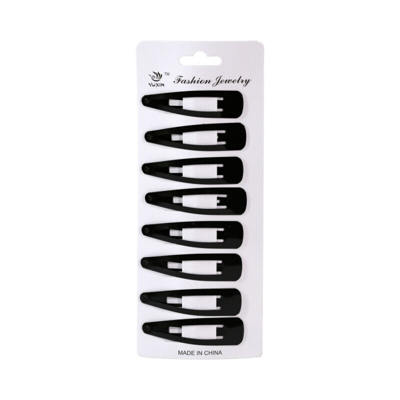Sponky do vlasů pukačka 8*6cm černá (12/bal 1200/krt)