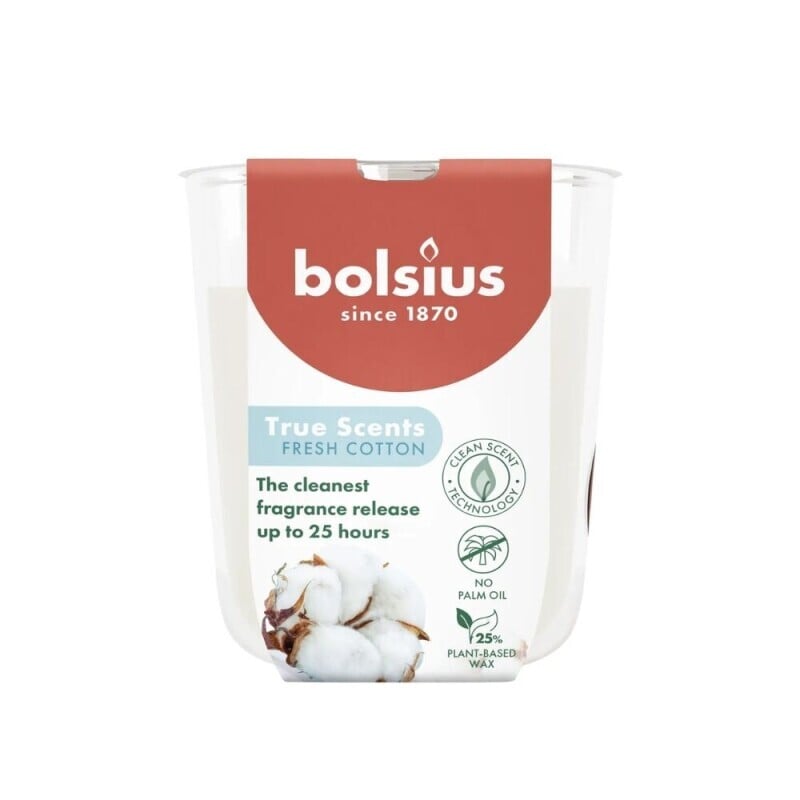 Bolsius Svíčka ve skle 80/73mm True Scents Fresh Cotton (6/krt)