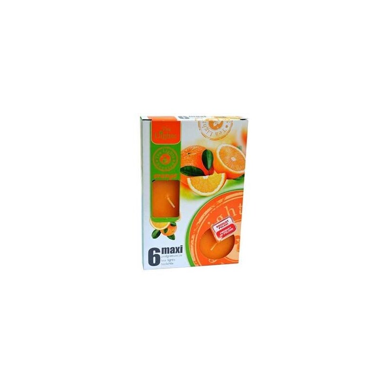 Admit Svíčka čajová Maxi 6ks Orange (8/bal)