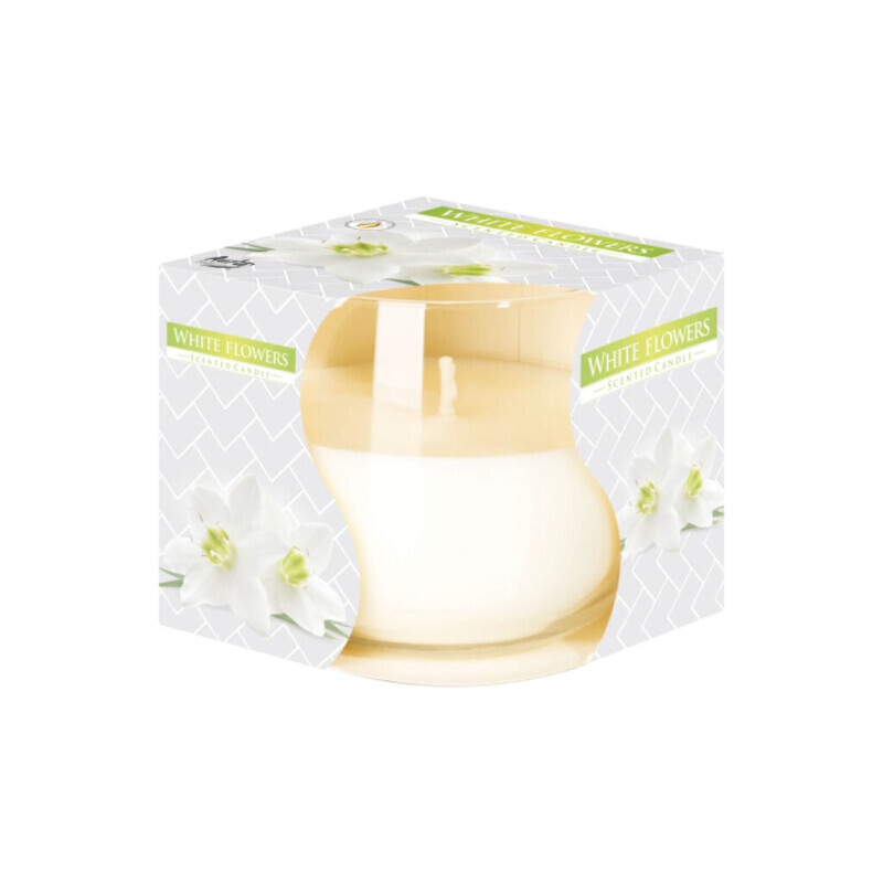 Bispol Svíčka ve skle SN71/100g White Flowers (6/krt)