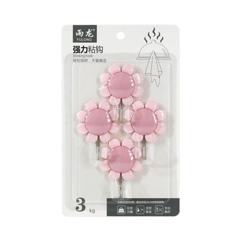 Háček samolepicí 4ks Flower (12/bal 200/krt)