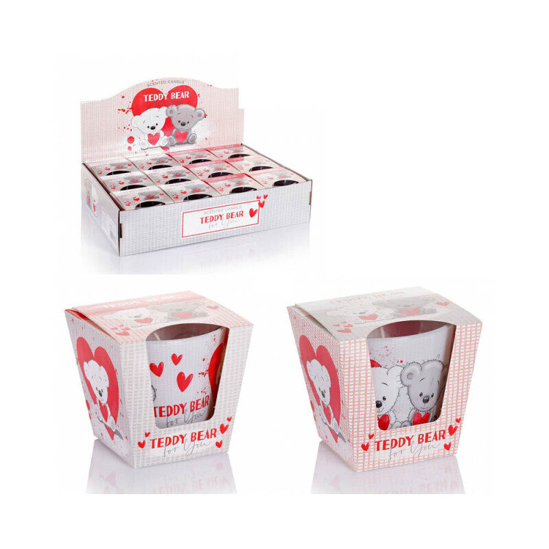 Bartek 115g Svíčka ve skle Teddy Bear (12/krt)