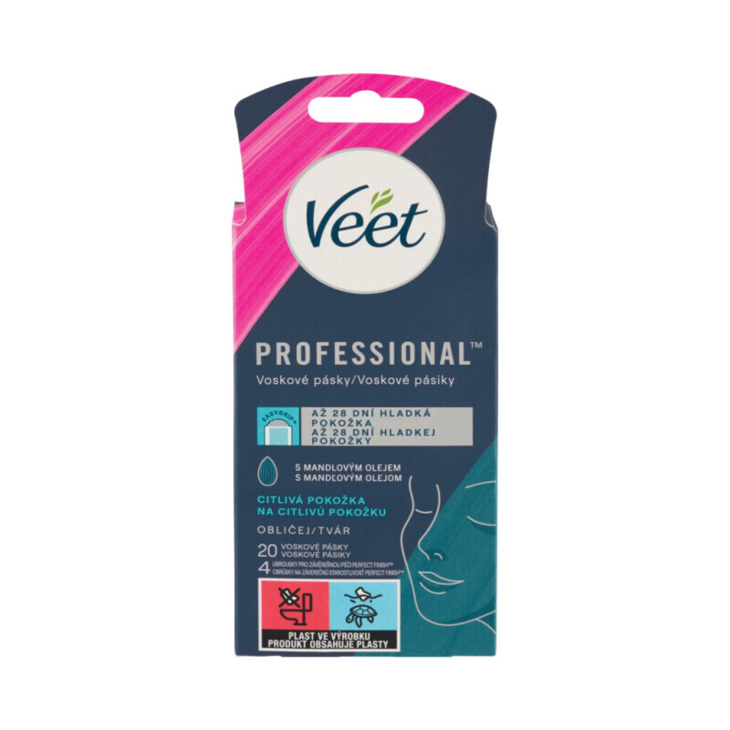 Veet Vosk.pásky 20ks na obličej pro citlivou pokožku (12/krt)