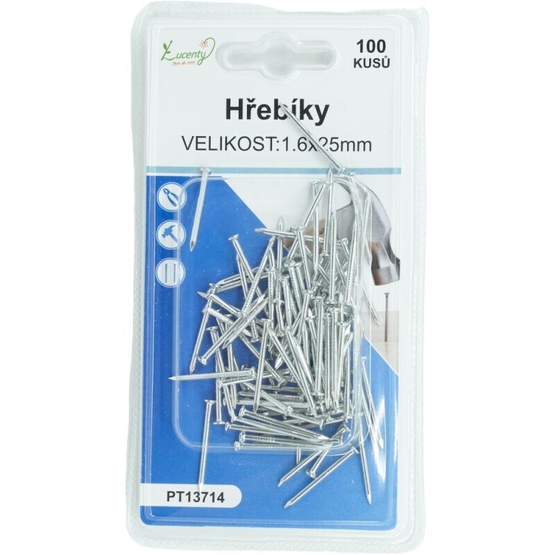 Hřebíky 1,6*25mm/100ks (24/bal 288/krt)