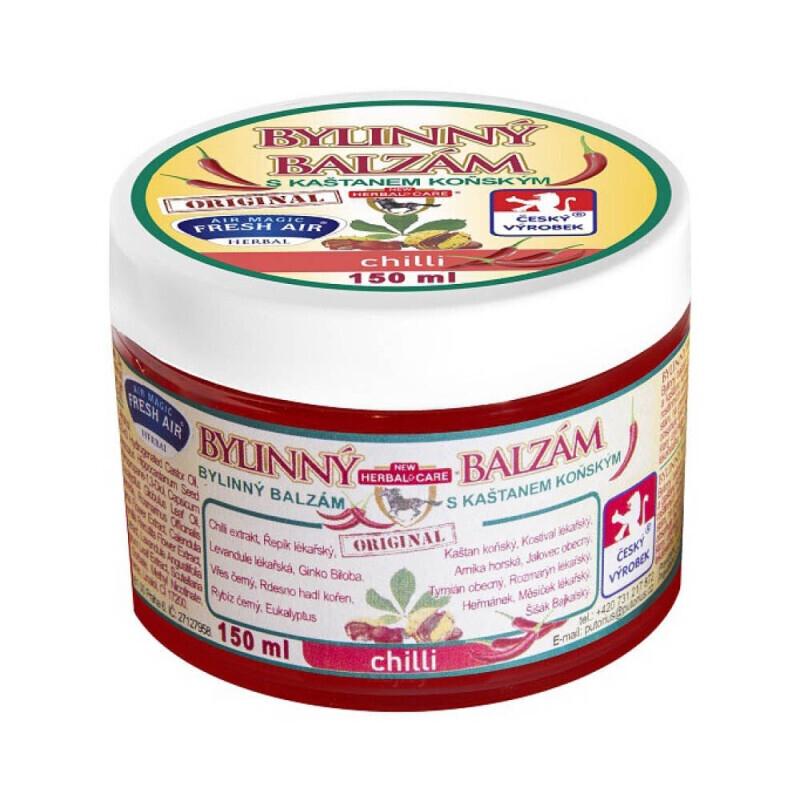 Bylinný balzám 150ml s kaštanem koňským Chilli (10/bal)