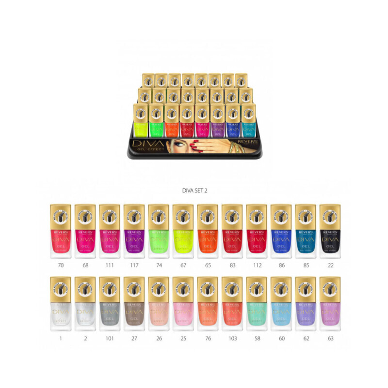 Revers Nail polish Diva Gel Effect 10ml set II (24/bal 288/krt)